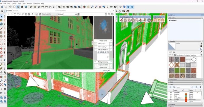 sketchup undet point cloud software interface